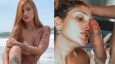 Kevlyn Santos pelada e levando gozada na boca