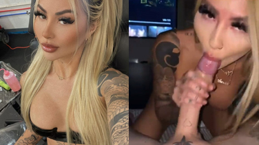 Loira do Instagram pagando boquete e fodendo